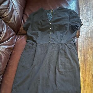 Tahari Arthur S. Levine Womens Dress 14 Short Sleeve Lined  Black  Zipper Accent